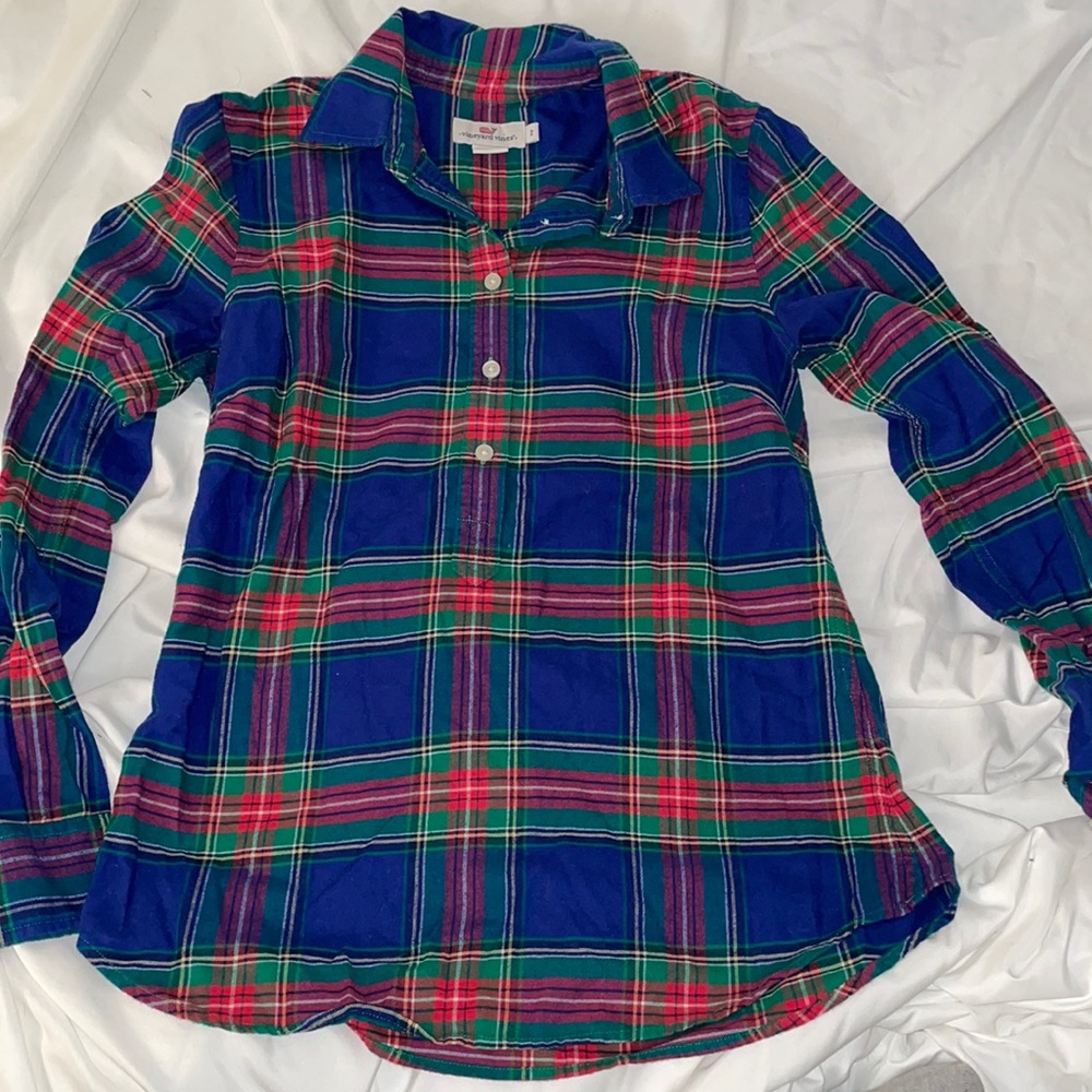 Vineyard Vines Womens Quarter Button PullOver Flannel